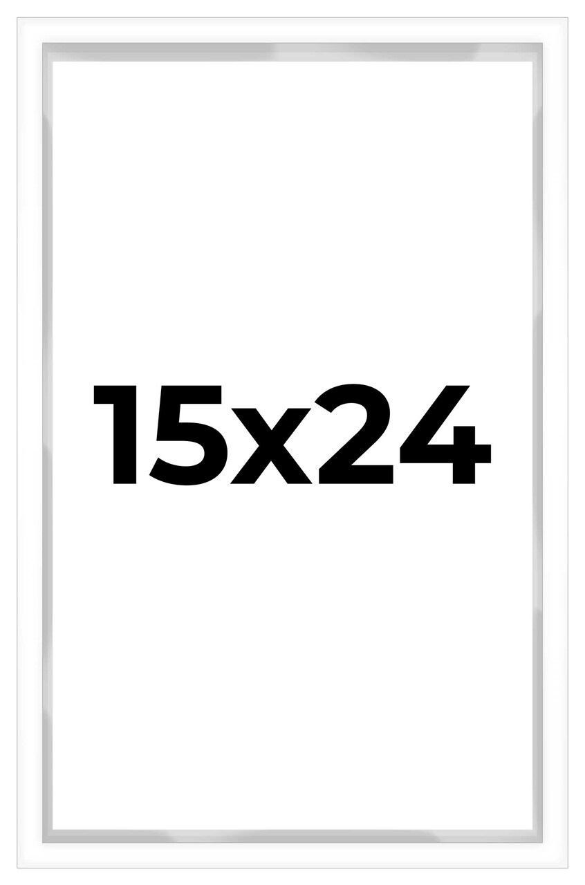 15x24 Shadow Box 3/4" Depth White Picture Frame - UV Acrylic, Backing, Hanging Hardware